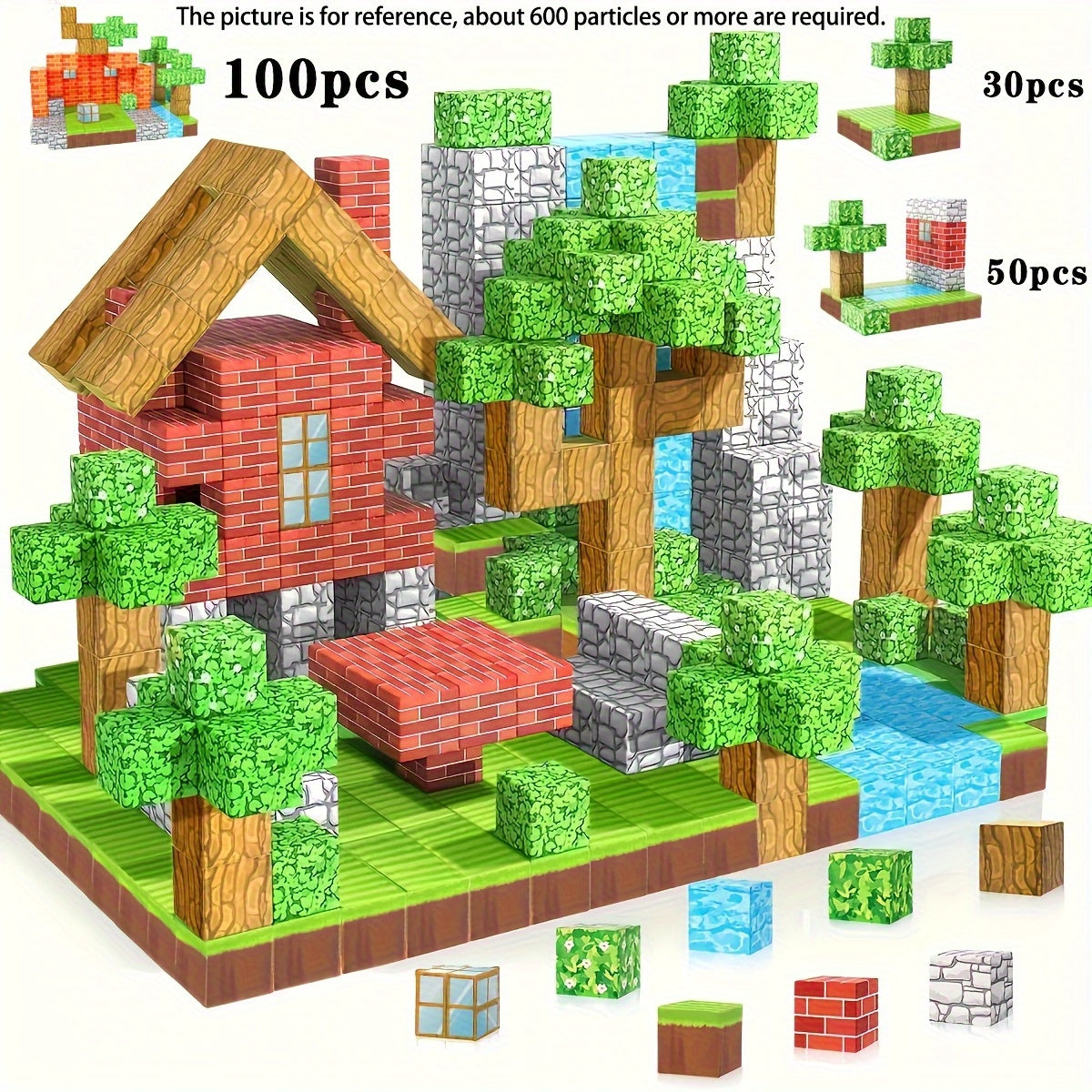 Magnētisko Klucīšu Komplekts Bērniem 100 gab.