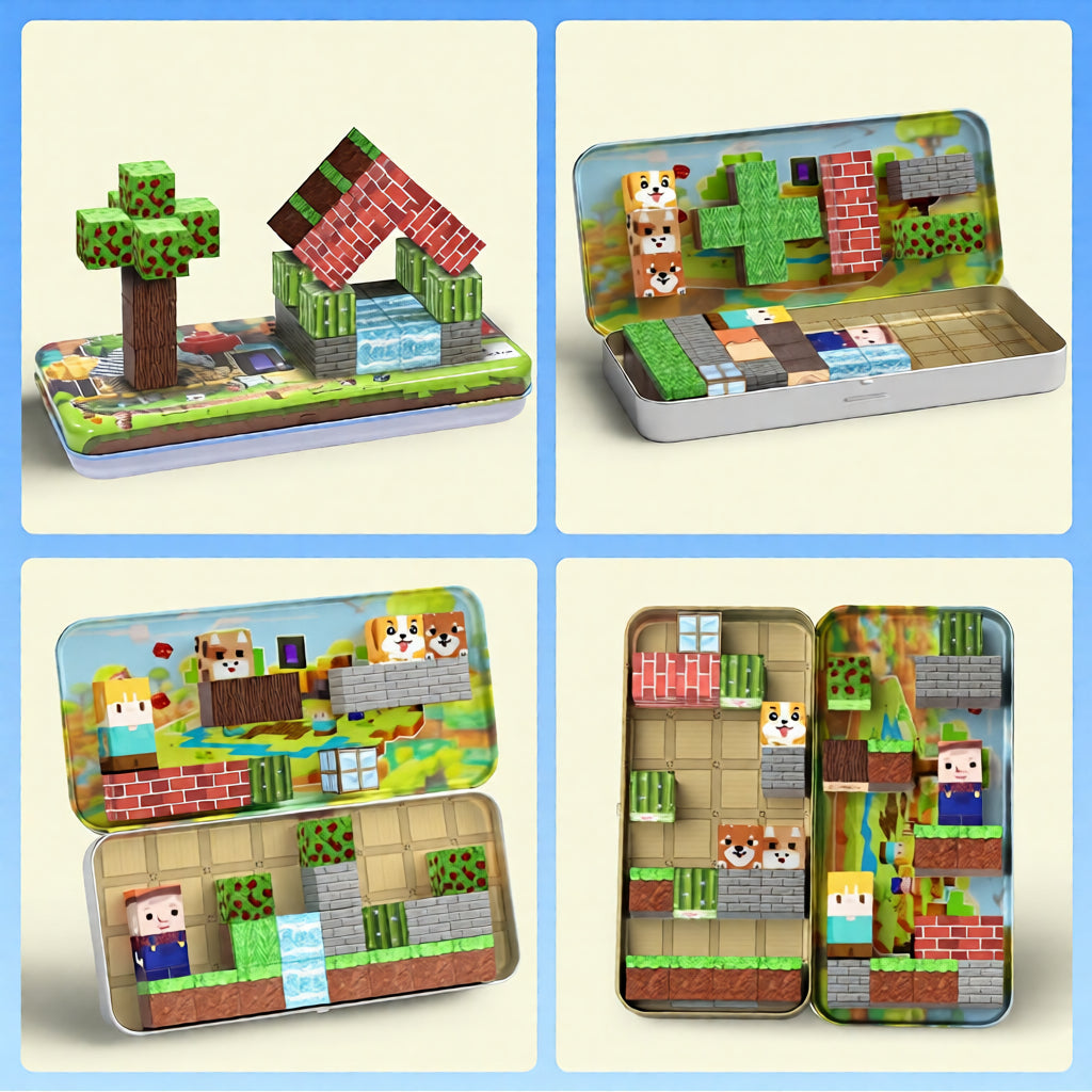 Magnētisko klucīšu komplekts “Mini pasaule” 32 gab.