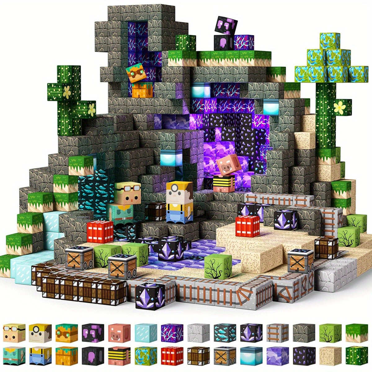 Magnētisko Klucīšu Komplekts Bērniem 125 gab.