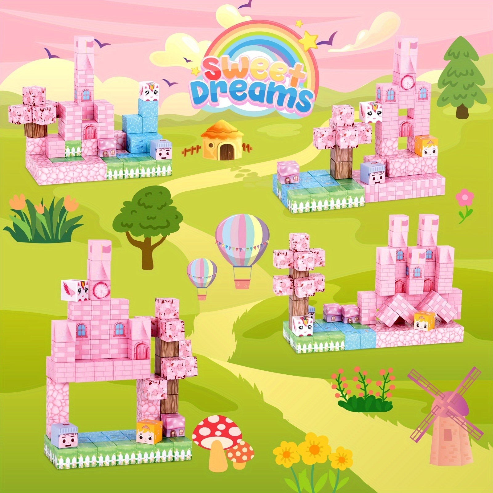 Magnētisko Klucīšu Komplekts Bērniem 100 gab.