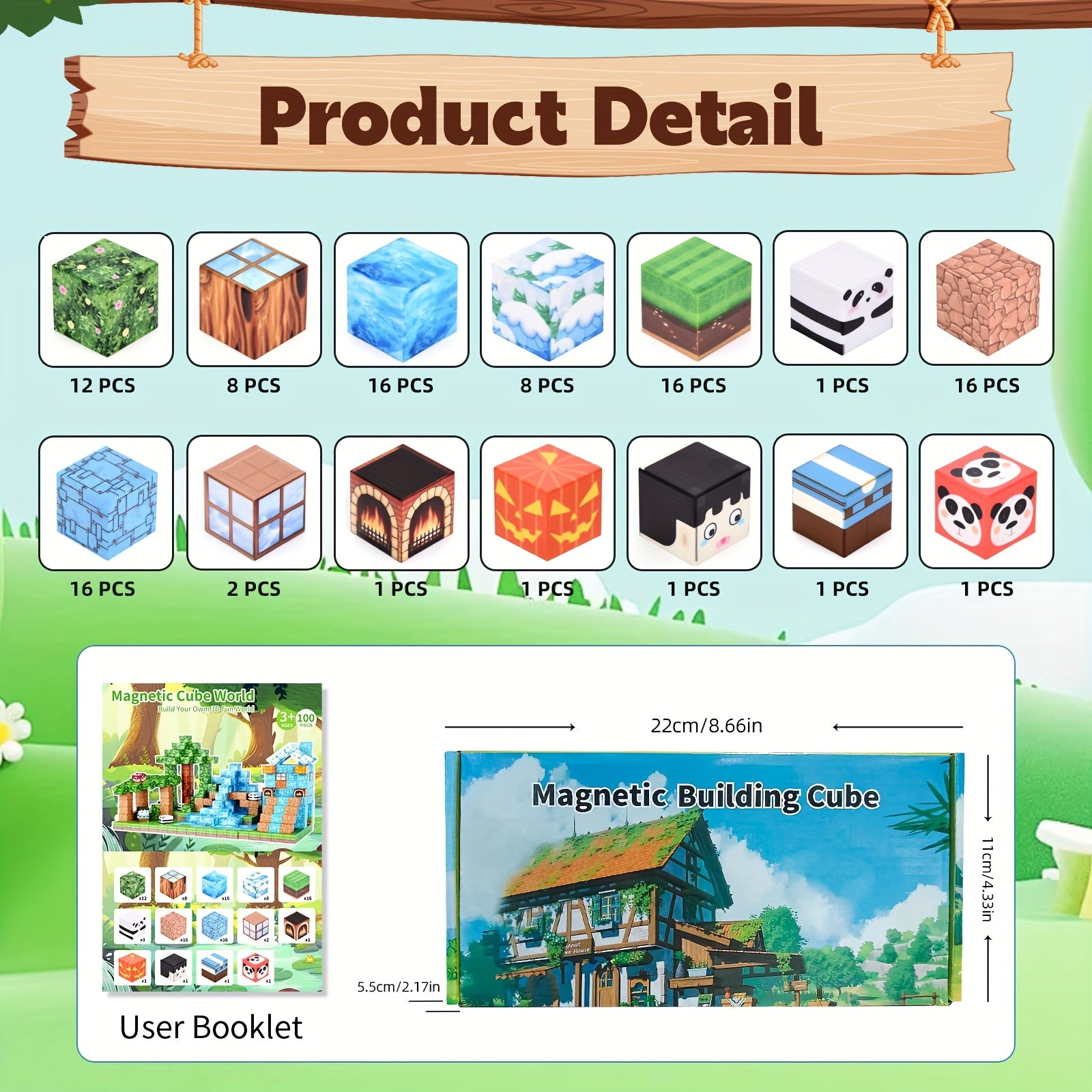 Magnētisko Klucīšu Komplekts Bērniem 100 gab.