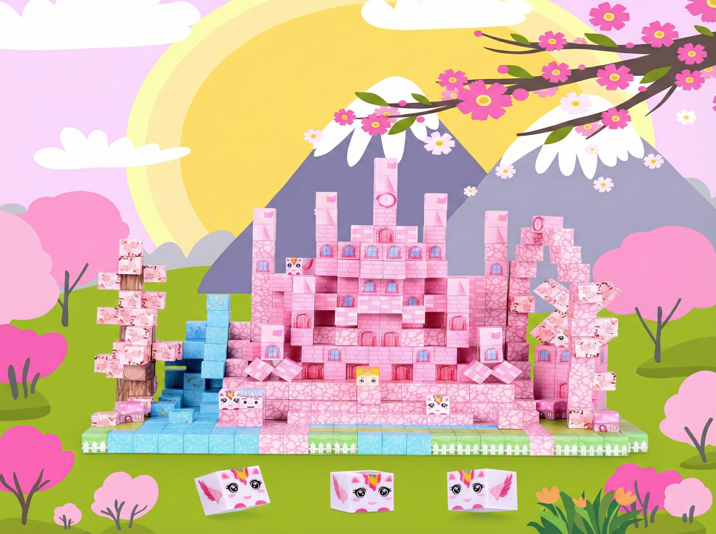 Magnētisko klucīšu komplekts “Pasaku pils” 100 gab.