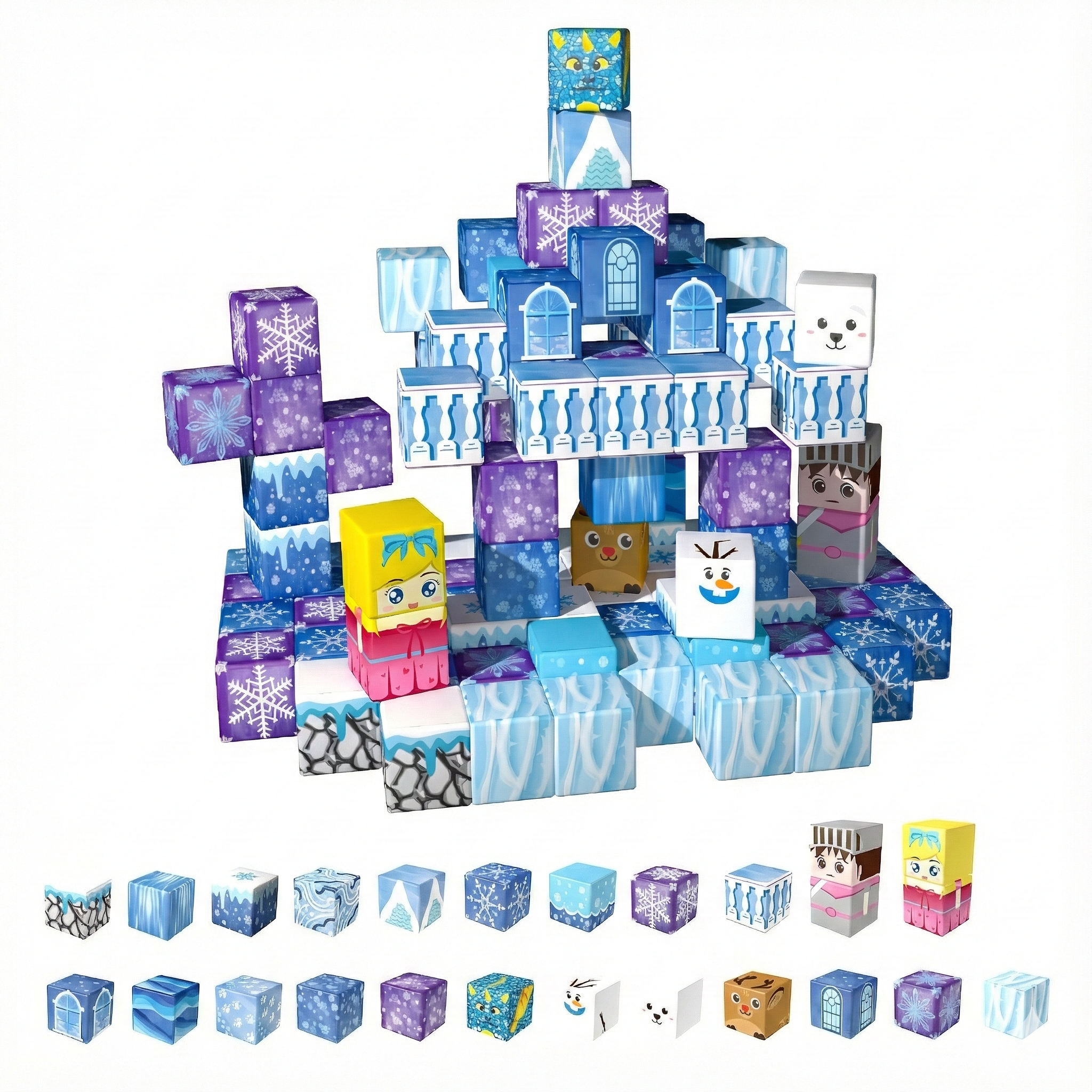 Magnētisko klucīšu komplekts “Ledus pils” 100 gab.