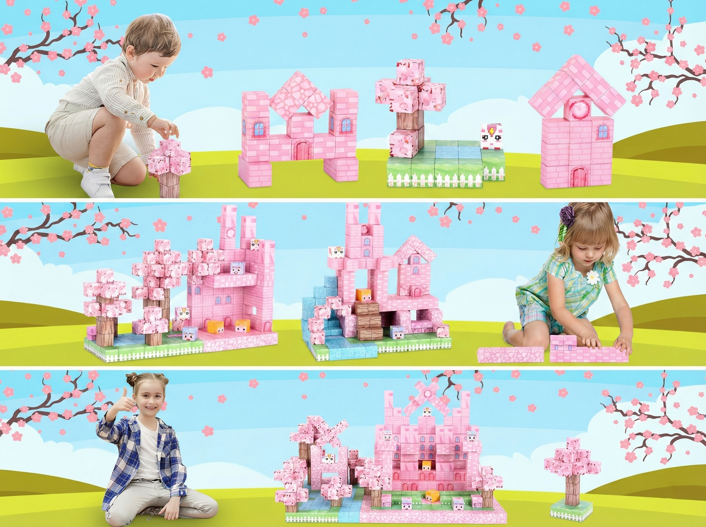 Magnētisko klucīšu komplekts “Pasaku pils” 100 gab.