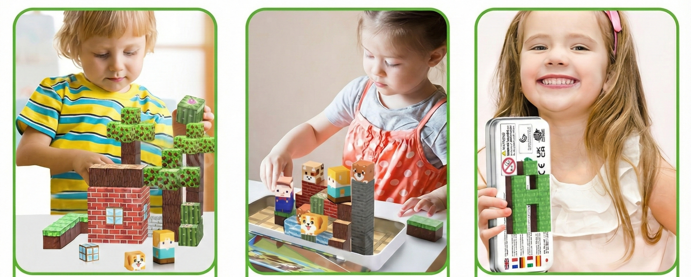 Magnētisko klucīšu komplekts “Mini pasaule” 32 gab.