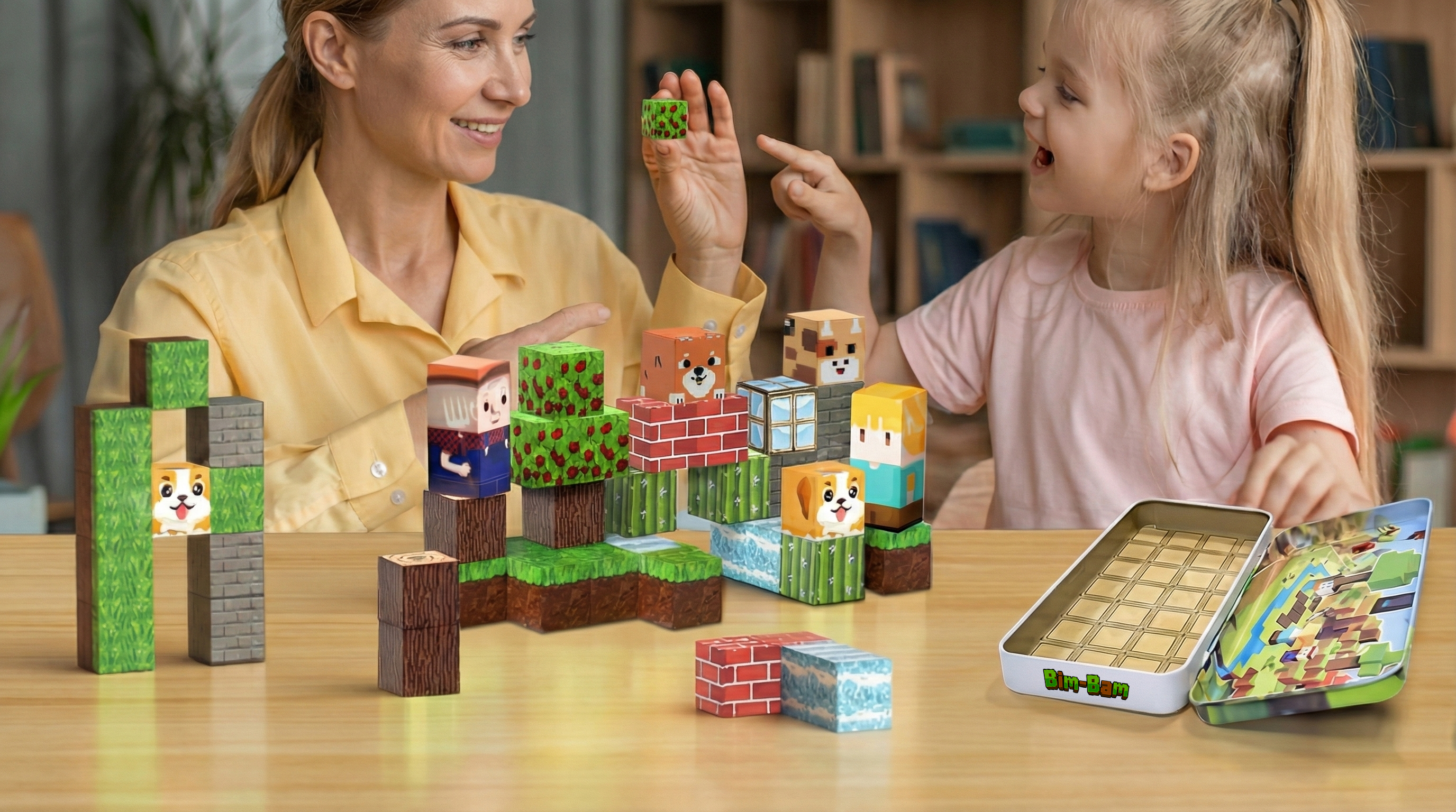 Magnētisko klucīšu komplekts “Mini pasaule” 32 gab.