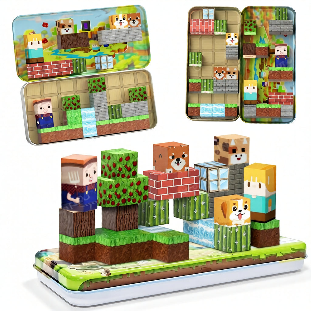 Magnētisko klucīšu komplekts “Mini pasaule” 32 gab.