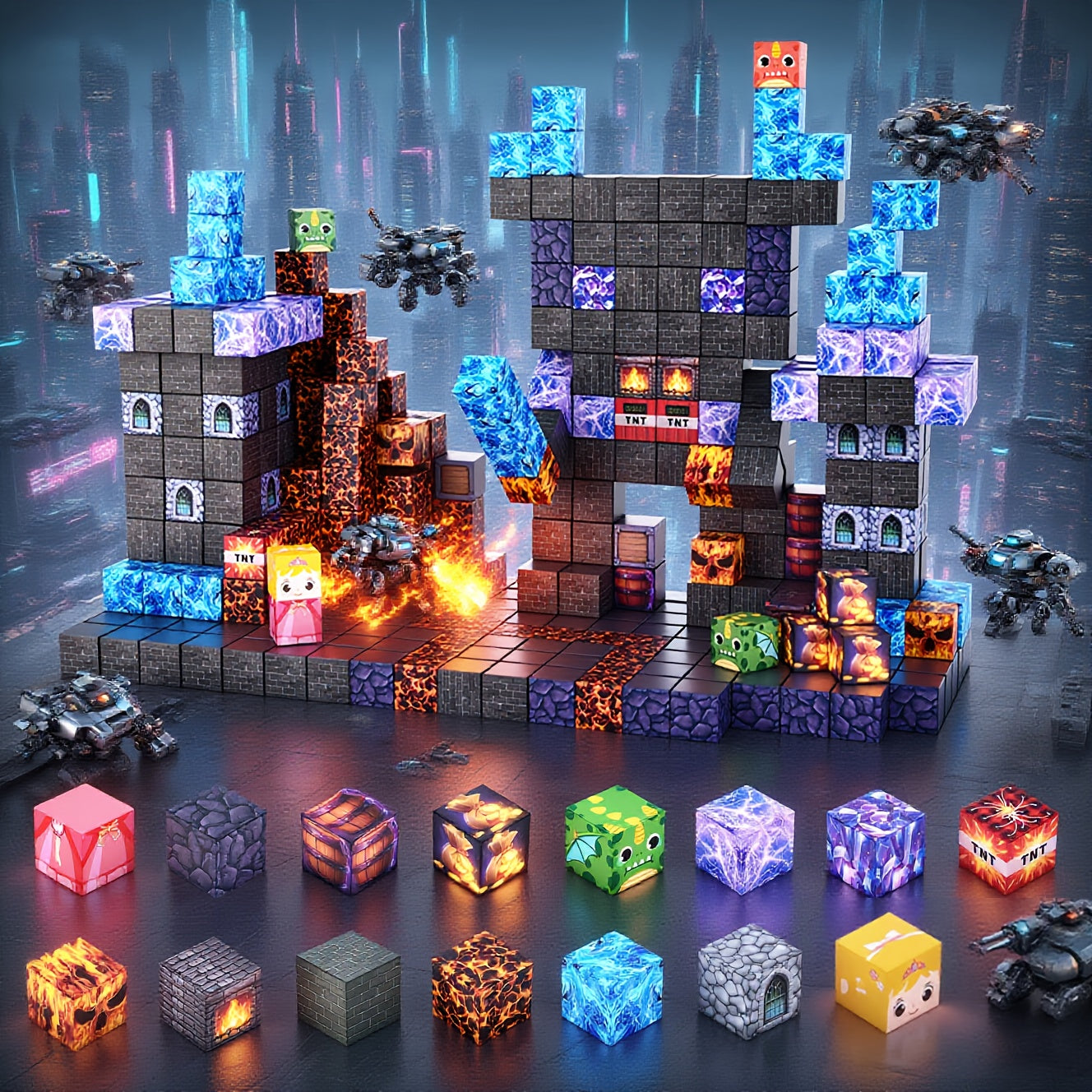 Magnētisko Klucīšu Komplekts Bērniem 100 gab.