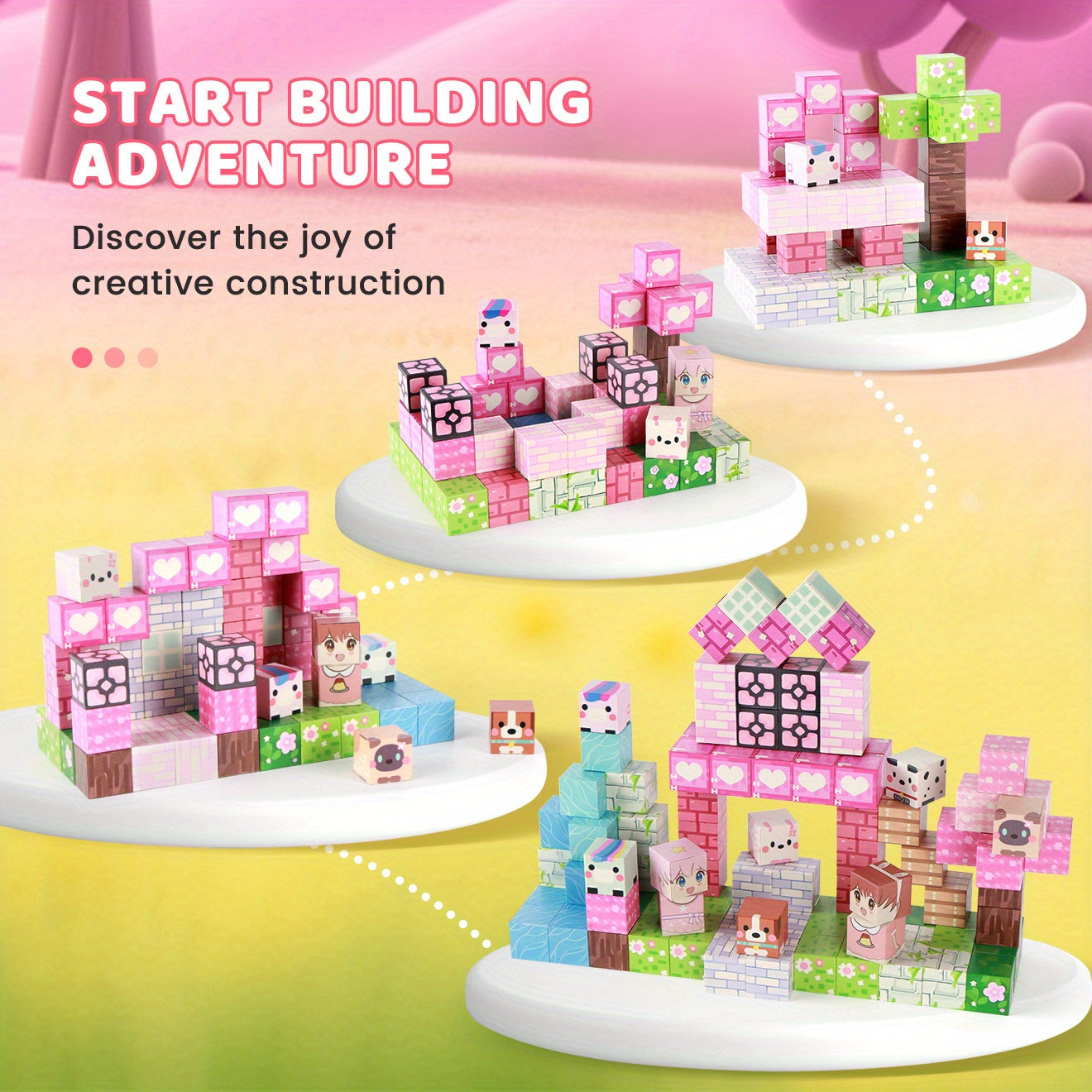 Magnētisko Klucīšu Komplekts Bērniem 100 gab.